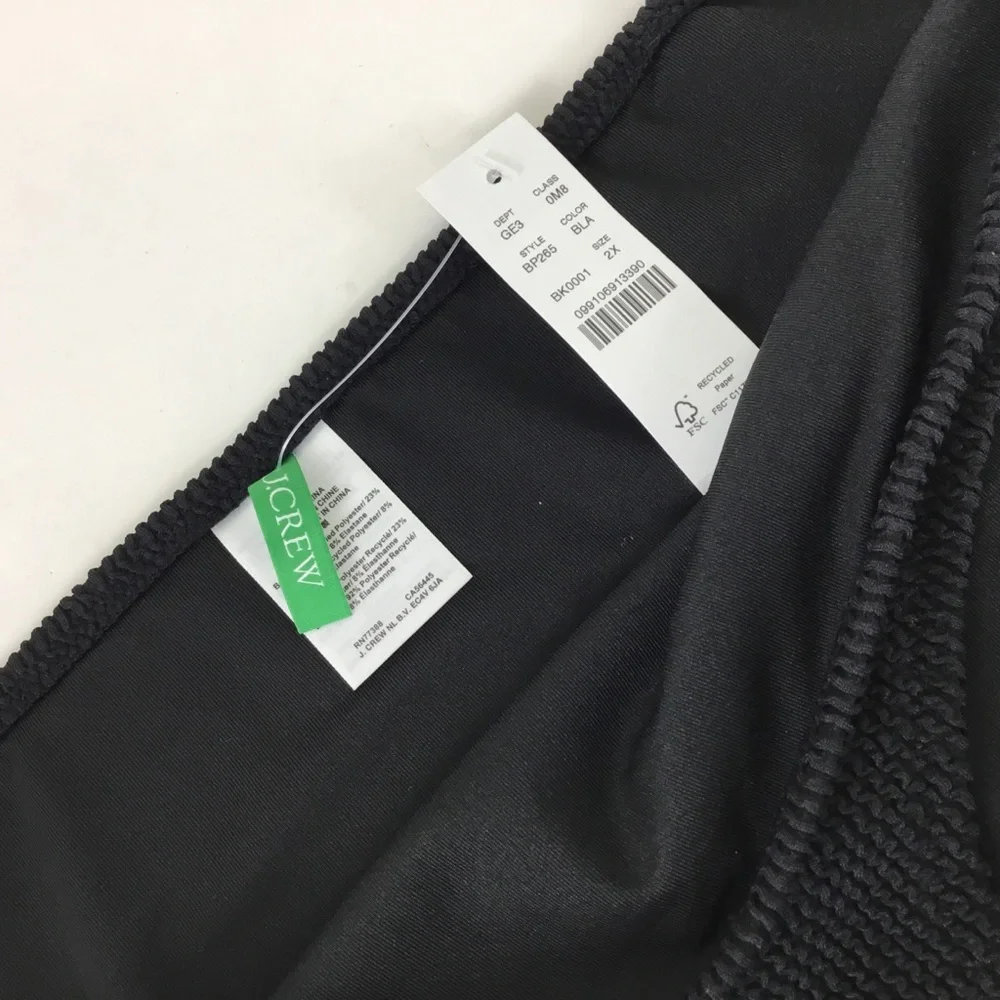 J. Crew Black Full Coverage Bikini Bottom Swim Size 2X NWT
